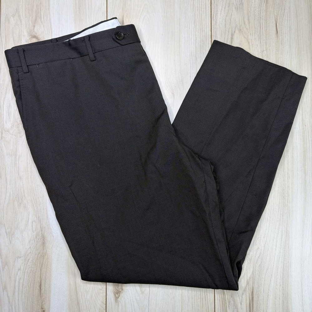 CANALI 100% Wool Dress Pants Mens 38Wx28L MINT! Trousers Garbardine Brown